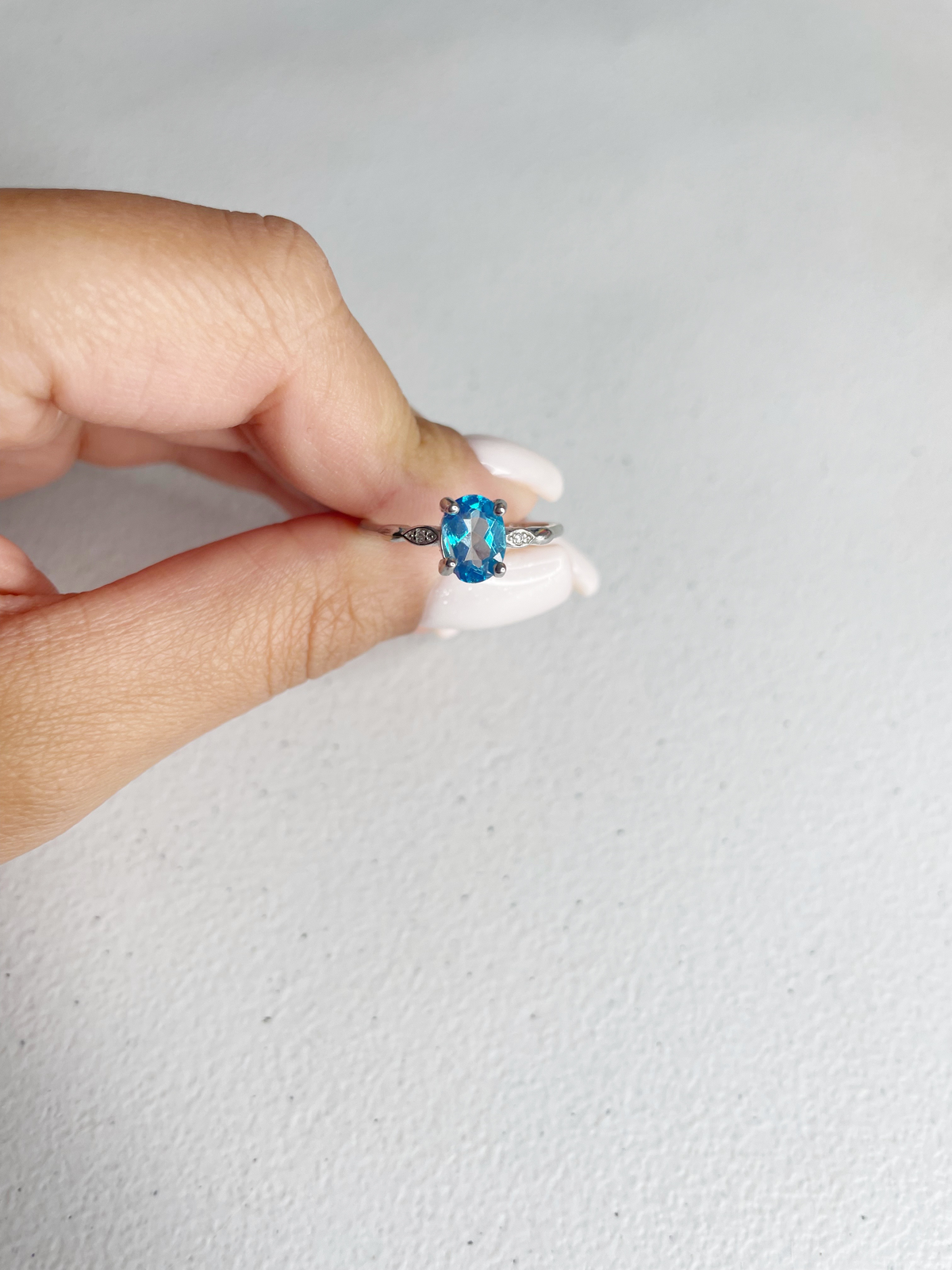 Blue Topaz Sterling Silver Ring