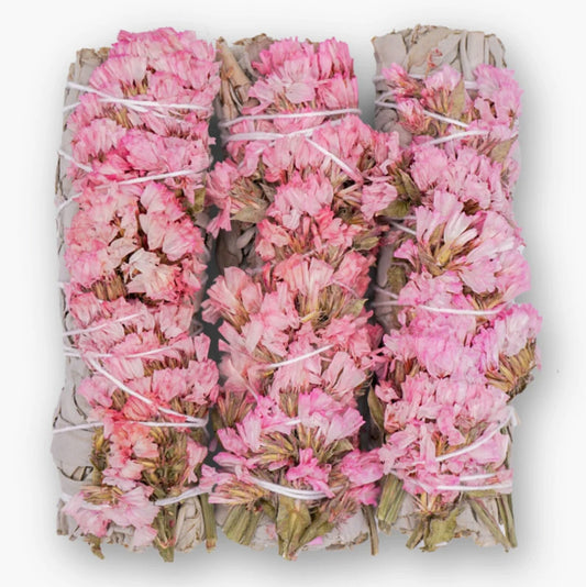 4" Pink Sinuata with White Sage (Compassion - Gentleness - Femininity)