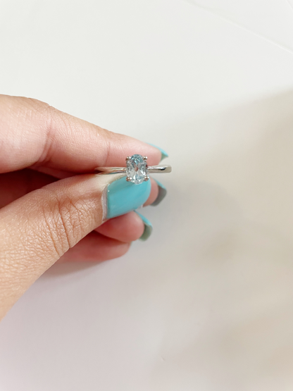 Aquamarine Sterling Silver Ring